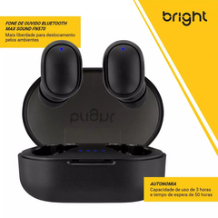 Fone Bright Bluetooth Max Sound Preto Fn570 - comprar online