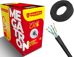 Caixa Cabo De Rede Megatron Utp 100% Cobre Cat6 305m Preto