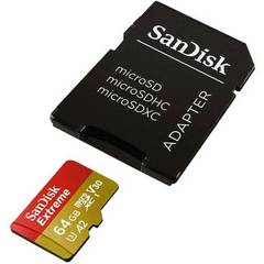 CARTAO DE MEMORIA MICRO SD 64GB SANDISK EXTREME 2X1 4K UHD 160MB/S - comprar online