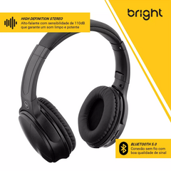 Fone Bright Bluetooth Bass Hp558 Preto - comprar online
