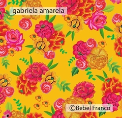 TECIDO BF FLORAL GABRIELA AMARELA - comprar online