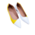 Sapatilha bico fino alongada  Cinderella Foot  Branca com Amarelo