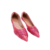 Sapatilha bico fino alongado Cinderella Foot vermelha com tiras