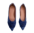 Sapatilha Luxo Cinderella Foot cruzada azul marinho