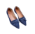 Sapatilha bico fino Cinderella Foot alongada mocassim jeans