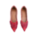 Sapatilha bico fino alongado Cinderella Foot vermelho com tiras