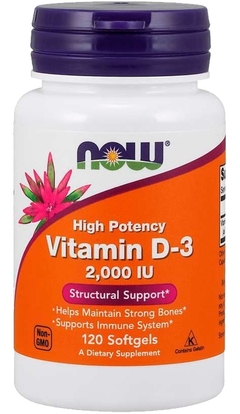 Vitamina D3 2000Ui (120 Softgels) Now Foods