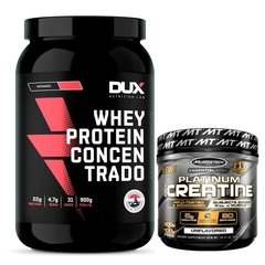Combo Whey Protein Concentrado 900g - Dux + Platinum 100% Creatine 400g - Muscletech