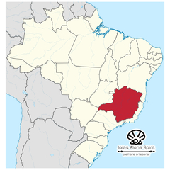 Contorno do Mapa do Estado de Minas Gerais - Prata 950 - 2cm de altura - comprar online