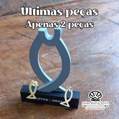 Brinco (pino) de Prata 950 com banho de ouro - Peixe da Entrada de Santos - Jóias Aloha Spirit