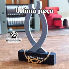 Pulseira de Prata 950 com banho de ouro - Peixe da entrada de Santos