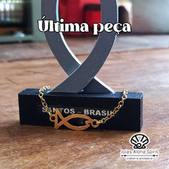 Pulseira de Prata 950 com banho de ouro - Peixe da entrada de Santos - comprar online