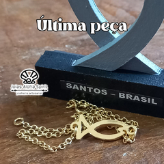 Pulseira de Prata 950 com banho de ouro - Peixe da entrada de Santos na internet