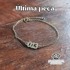 Pulseira de Prata 950 com banho de ouro - Prefixo de Santos