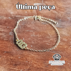 Pulseira de Prata 950 com banho de ouro - Prefixo de Santos - comprar online