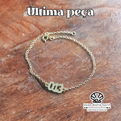 Pulseira de Prata 950 com banho de ouro - Prefixo de Santos na internet