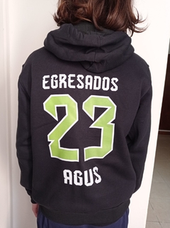 Campera de Egresados, De algodón frizado, excelente calidad. Con cierre y capucha. ESTAMPADAS frente y espalda - comprar online