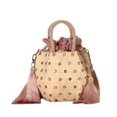 BOLSA KIKI CRISTAIS ROSA DEGRADÊ