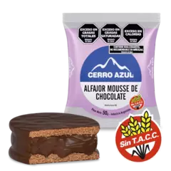 Alfajor Cerro Azul. Mousse de Chocolate. Sin TACC. 55g