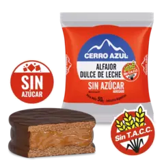 Alfajor Cerro Azul. Dulce de leche sin azucar. Sin tacc 55g