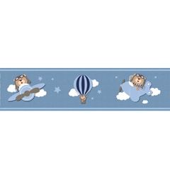 2 Faixa Decorativa Adesivo de Parede Infantil Urso Aviador - comprar online