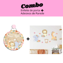 COMBO ENFEITE DE PORTA + ADESIVO DE PAREDE SAFARI BOHO