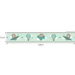 2 Faixa Decorativa Adesivo de Parede Infantil Urso Aviador - Mamãe Decoradora - Quadros, Placas e Adesivos.