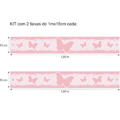 BORBOLETA FAIXA ADESIVA DECORATIVA DE PAREDE INFANTIL BEBÊ - loja online