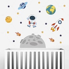 ASTRONAUTA - KIT ADESIVOS DECORATIVOS DE PAREDE QUARTO INFANTIL na internet