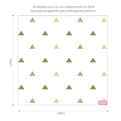 TRIÂNGULOS ADESIVOS DE PAREDE INFANTIL TONS DE VERDE na internet