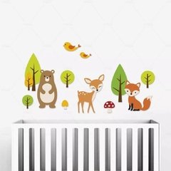 ANIMAIS DA FLORESTA KIT ADESIVOS DECORATIVOS DE PAREDE