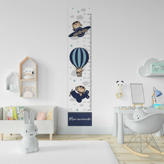 Combo Urso Aviador Azul Marinho KIT Com Enfeite de Porta MDF - Mamãe Decoradora - Quadros, Placas e Adesivos.