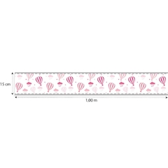 2 Faixas Adesivas de Parede Baloes Nuvens Rosa - comprar online