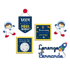 ASTRONAUTAS PLACAS DECORATIVAS INFANTIL IRMÃOS