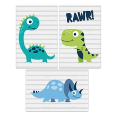 DINOSSAUROS REX DINO PLACAS DECORATIVAS INFANTIL