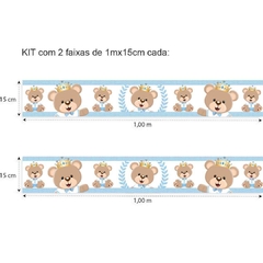 2 FAIXAS BORDA ADESIVO DE PAREDE URSO PRÍNCIPE URSINHO REI A - Mamãe Decoradora - Quadros, Placas e Adesivos.