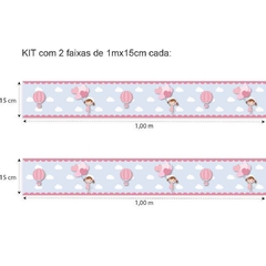 MENINA COM BALÕES FAIXA ADESIVA DECORATIVA PAREDE na internet