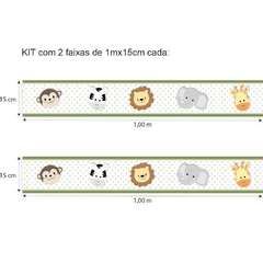 2 Faixa Decorativa Adesivo Border Amiguinhos Safari Animais - Mamãe Decoradora - Quadros, Placas e Adesivos.