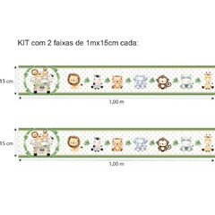 2 FAIXA BORDER ADESIVO ZOO SAFÁRI INFANTIL PAPEL PAREDE SELVA na internet