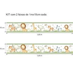 Combo Animais Safari Aquarelado Verde KIT Com Enfeite de Porta MDF - loja online