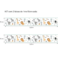 2 FAIXAS DECORATIVAS ADESIVO BORDER ANIMAIS SAFÁRI SELVA VERDE na internet