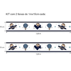Combo Urso Aviador Azul Marinho KIT Com Enfeite de Porta MDF - Mamãe Decoradora - Quadros, Placas e Adesivos.