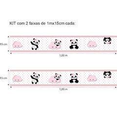 2 FAIXAS BORDER ADESIVO DE PAREDE PANDA - comprar online