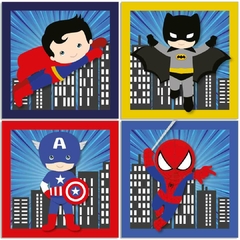 Combo Super Herois Baby KIT Com Enfeite de Porta MDF