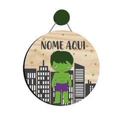 HULK ENFEITE PORTA DE MATERNIDADE NOME MDF