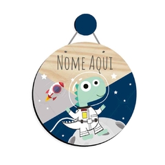 DINO ASTRONAUTA ENFEITE PORTA DE MATERNIDADE NOME MDF - comprar online