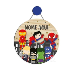 Combo Super Herois Baby KIT Com Enfeite de Porta MDF