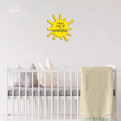 PLACA DECORATIVA INFANTIL MDF FORMATO SOL LITTLE RAY OF SUNSHINE