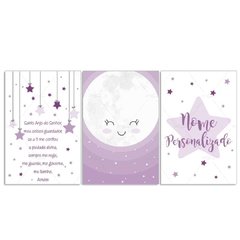 LUA ANJO DA GUARDA PLACAS DECORATIVAS MENINA - Mamãe Decoradora - Quadros, Placas e Adesivos.