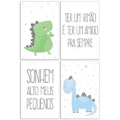 DINOSSAUROS IRMÃOS PLACAS DECORATIVAS MENINO